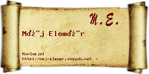 Máj Elemér névjegykártya
