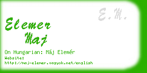 elemer maj business card