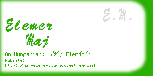 elemer maj business card